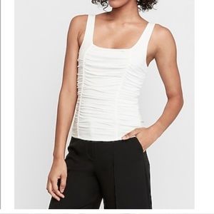 Express Ruched Boatneck Camisole White Small